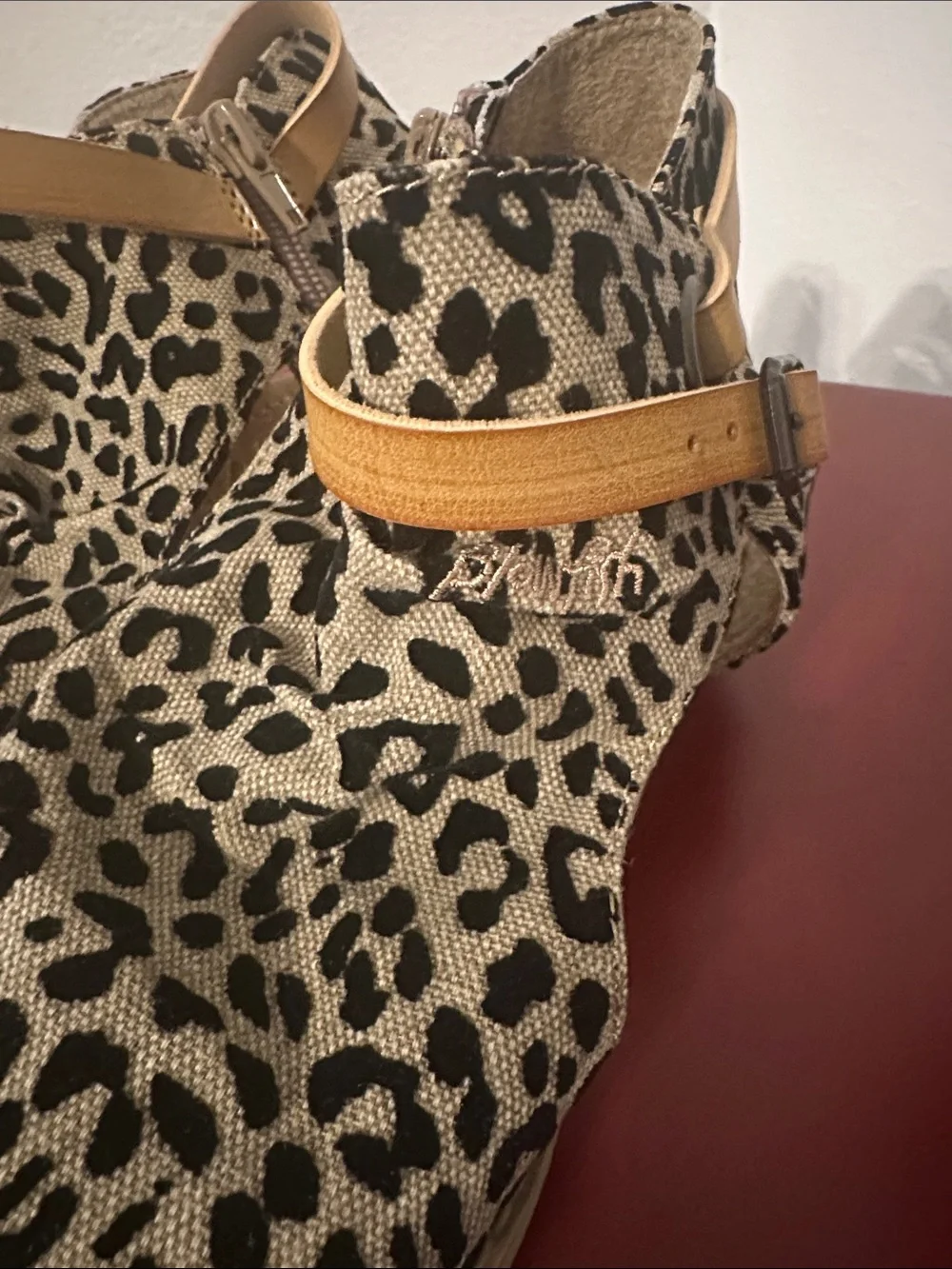 Blowfish Kids Leopard Print Sandals with Tan Straps